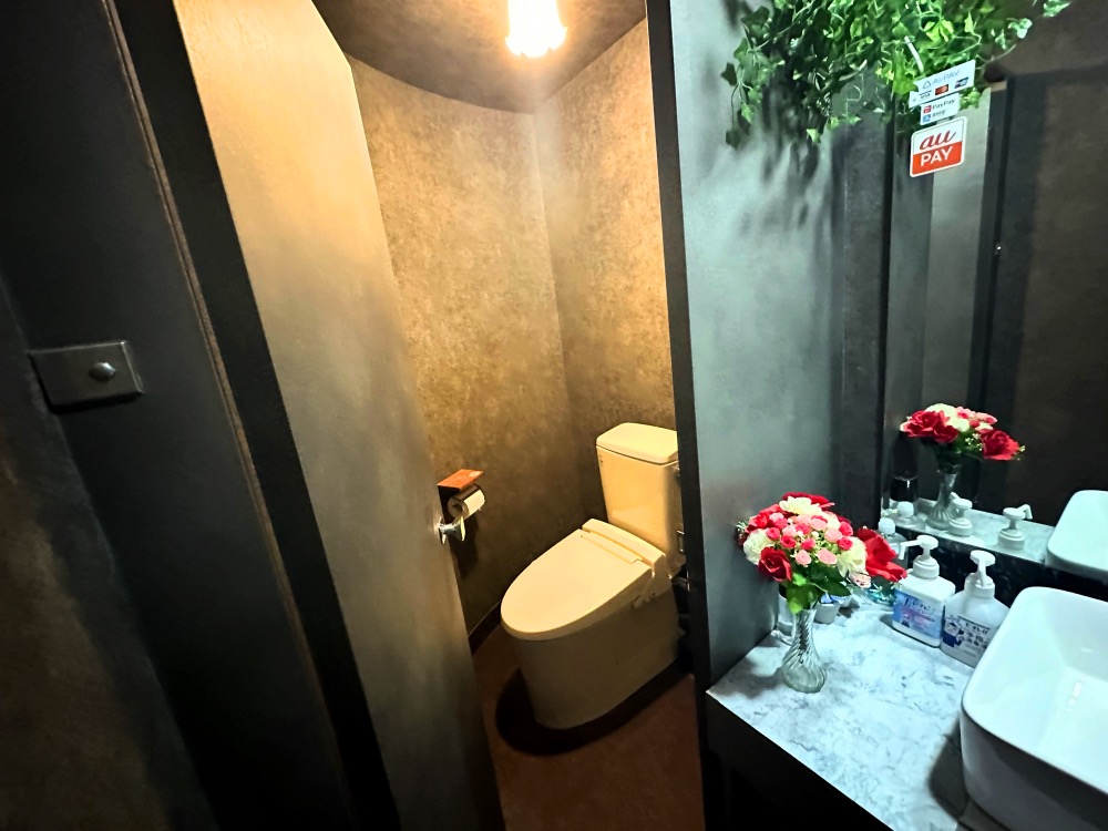 コンセプトカフェの店舗デザインのトイレ内装画像１
